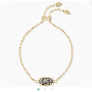 Kendra Scott bracelet Elaina Gold Adjustable chain in Platinum Drusy